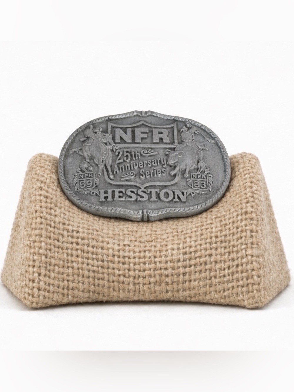 Vintage 1983 1st Edition 25th Anniversary Hesston NFR Belt Buckle